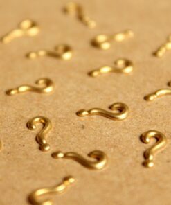 30 pc. Tiny Raw Brass Question Mark Stampings: 8.5mm by 4mm - made in USA | RB-906