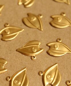 20 pc. Raw Brass Police Hat Charms: 16mm by 12mm - made in USA | RB-934