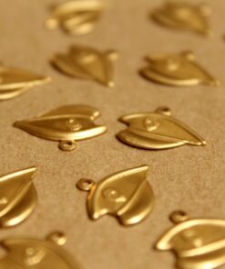 20 pc. Raw Brass Police Hat Charms: 16mm by 12mm - made in USA | RB-934