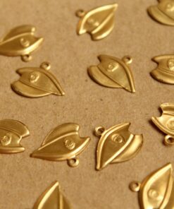 20 pc. Raw Brass Police Hat Charms: 16mm by 12mm - made in USA | RB-934