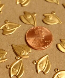 20 pc. Raw Brass Police Hat Charms: 16mm by 12mm - made in USA | RB-934