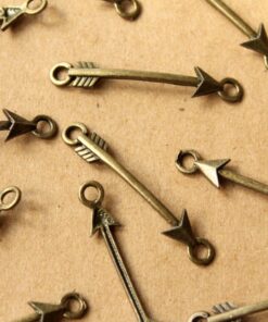 6 pc. Antique Bronze Bent Arrow Connectors, 43mm by 6mm | MIS-093