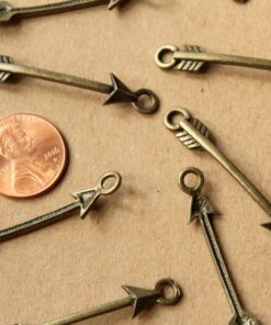6 pc. Antique Bronze Bent Arrow Connectors, 43mm by 6mm | MIS-093