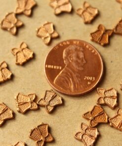 14 pc. Tiny Raw Brass Christmas Bells Stampings: 7mm by 7mm - made in USA | RB-939