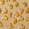 8 pc. Raw Brass Connecticut State Charms / Blanks: 10mm by 10mm - made in USA | RB-971