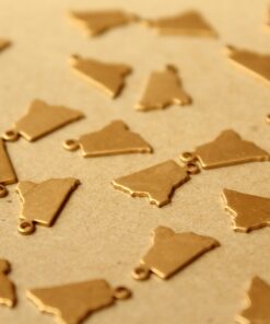 8 pc. Raw Brass Rhode Island State Charms / Blanks: 9mm by 14mm - made in USA | RB-1046