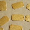 3 pc. Raw Brass Hammered Rectangle Tag with Clipped Corners: 26mm by 14mm - made in USA | RB-1058