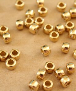 30 pc. Raw Brass Column Beads, 6mm by 4mm | FI-440