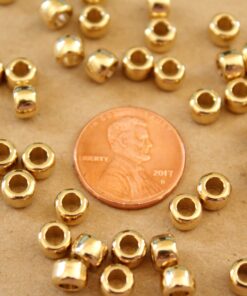 30 pc. Raw Brass Column Beads, 6mm by 4mm | FI-440