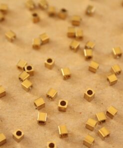 100 pc. Raw Brass Cube Spacer Beads, 2.5mm by 2.5mm | FI-456