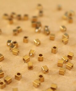 100 pc. Raw Brass Cube Spacer Beads, 2.5mm by 2.5mm | FI-456
