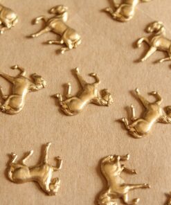 2 pc. Raw Brass Small Trotting Horse Stampings: 15mm by 14.5mm - made in USA | RB-1109