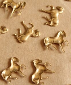 2 pc. Raw Brass Small Trotting Horse Stampings: 15mm by 14.5mm - made in USA | RB-1109