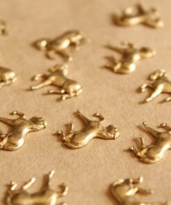 2 pc. Raw Brass Small Trotting Horse Stampings: 15mm by 14.5mm - made in USA | RB-1109