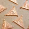 1 pc. Rose Gold Plated Brass Art Nouveau Triangle 3-hole Connectors: 24mm by 26mm - made in USA | ROS-117