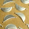 3 pc. Silver Plated Brass Geometric Layered Half Circle Charms: 27mm by 10mm - made in USA | SI-284