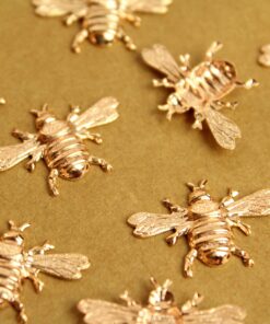 2 pc. Medium Rose Gold Plated Brass Queen Bees: 26mm by 16mm - made in USA | ROS-178