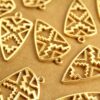 8 pc. Gold Plated Tribal Triangle Charms, 30mm x 18mm | MIS-020*