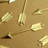 1 pc. Long Gold Plated Brass Arrow Charms: 62mm by 10mm - made in USA | GLD-128