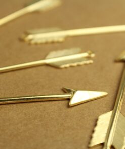 1 pc. Long Gold Plated Brass Arrow Charms: 62mm by 10mm - made in USA | GLD-128