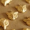 2 pc. Raw Brass Owl Heads: 16mm by 15mm - made in USA | RB-117