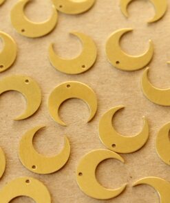 20 pc. Raw Brass Moons with Center Hole: 14mm by 13mm | MIS-388