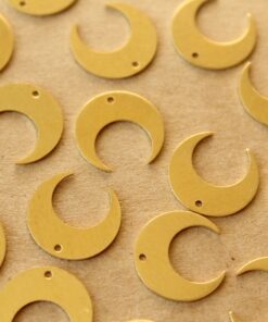20 pc. Raw Brass Moons with Center Hole: 14mm by 13mm | MIS-388