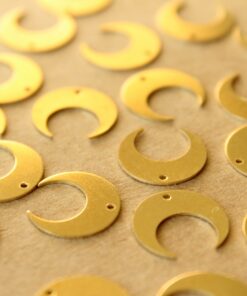 20 pc. Raw Brass Moons with Center Hole: 14mm by 13mm | MIS-388
