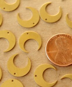 20 pc. Raw Brass Moons with Center Hole: 14mm by 13mm | MIS-388
