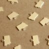 6 pc. Silver Plated Brass Montana State Charms / Blanks: 11.5mm by 9mm - made in USA | SI-124