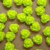 30 pc. Glossy Chartreuse Rose Cabochon 10mm | RES-379