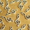 20 pc. Antique Silver Treble Clef Charms: 26mm by 10mm | MIS-261
