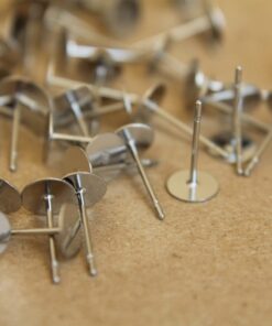 100 pc. Stainless steel earring posts, 6mm pad | FI-096