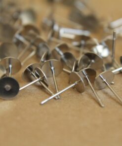 100 pc. Stainless steel earring posts, 6mm pad | FI-096