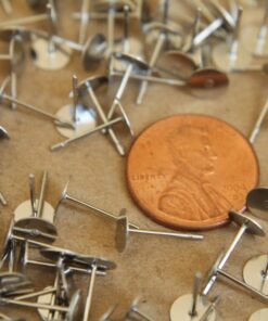 100 pc. Stainless steel earring posts, 6mm pad | FI-096