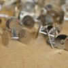 100 pc. Stainless steel earring posts, 8mm pad | FI-097