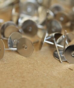 100 pc. Stainless steel earring posts, 8mm pad | FI-097