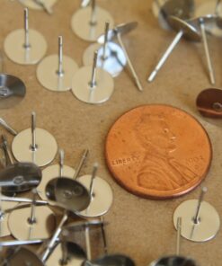 100 pc. Stainless steel earring posts, 8mm pad | FI-097