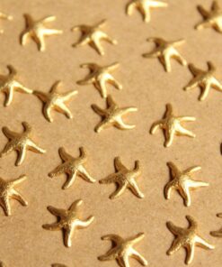 16 pc. Tiny Raw Brass Starfish: 10mm by 9.5mm - made in USA | RB-890