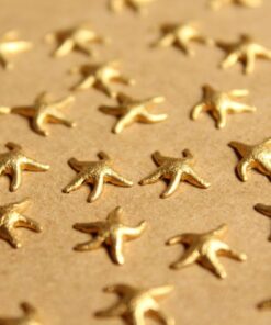 16 pc. Tiny Raw Brass Starfish: 10mm by 9.5mm - made in USA | RB-890