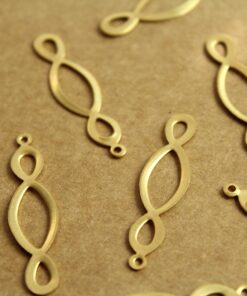 10 pc. Raw Brass Long Loopy Dangle Charms: 40mm by 10mm - made in USA | RB-1199