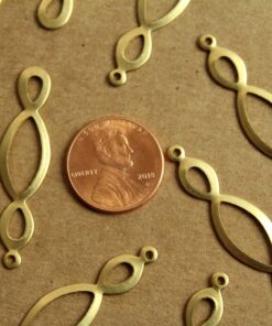 10 pc. Raw Brass Long Loopy Dangle Charms: 40mm by 10mm - made in USA | RB-1199