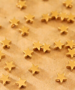 40 pc. Raw Brass Star Beads, 5mm in diameter | FI-407