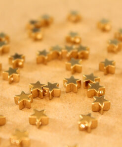 40 pc. Raw Brass Star Beads, 5mm in diameter | FI-407