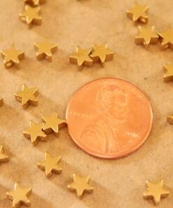 40 pc. Raw Brass Star Beads, 5mm in diameter | FI-407