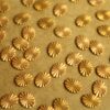 14 pc. Tiny Raw Brass Textured Ovals with Starburst Design: 8mm by 6mm - made in USA | RB-1266