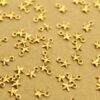 30 pc. Tiny Raw Brass Barn Star Charms: 4mm by 6mm - made in USA | RB-1359