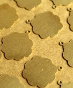 6 pc. Raw Brass Scalloped Charms: 23mm by 20mm - made in USA Stamping Blank | RB-1288