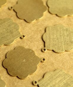 6 pc. Raw Brass Scalloped Charms: 23mm by 20mm - made in USA Stamping Blank | RB-1288