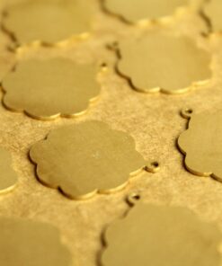 6 pc. Raw Brass Scalloped Charms: 23mm by 20mm - made in USA Stamping Blank | RB-1288